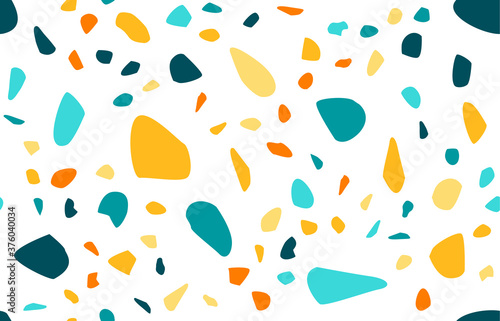Terrazzo seamless pattern. Pastel colors. Marble. Abstract background.