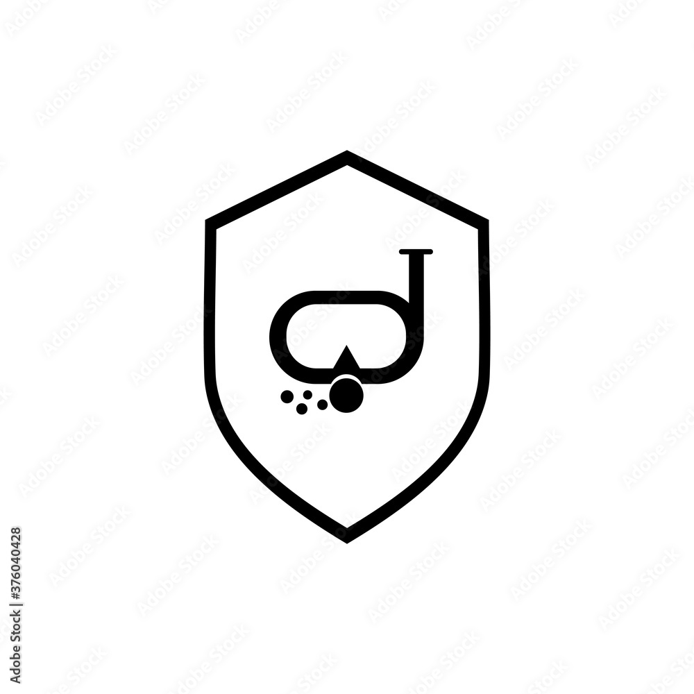 scuba mask and snorkel isolated on white background. Logo for buttons, websites, mobile apps and other design needs. scuba mask and snorkel isolated on white background. Logo for buttons, websites, mobile apps and other design needs.
