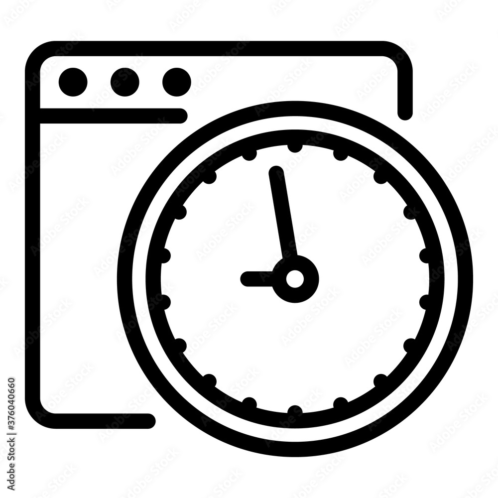 Time browser icon. Outline time browser vector icon for web design isolated on white background Time browser icon. Outline time browser vector icon for web design isolated on white background
