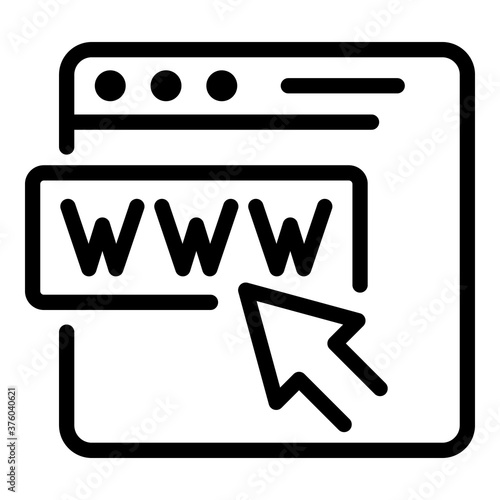 Browser window icon. Outline browser window vector icon for web design isolated on white background