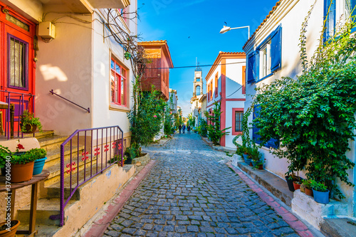 Bozcaada streets view. Bozcaada is populer tourist attraction in Aegean Sea.