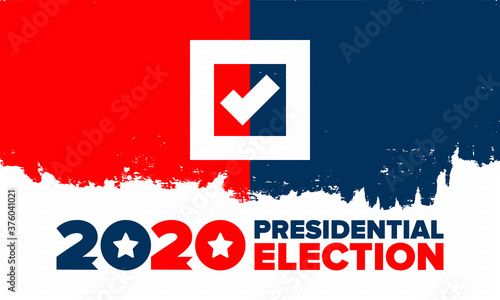 Presidential Election 2020 in United States. Vote day, November 3. US Election. Patriotic american element. Poster, card, banner and background. Vector illustration