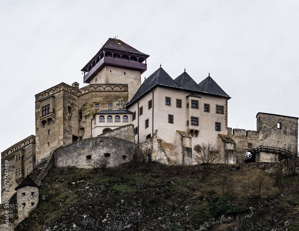 Old medieval castle in Trencin Slovak Republic 