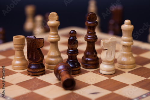 Chess game, check or checkmate, cut a figure, the concept of competition in business