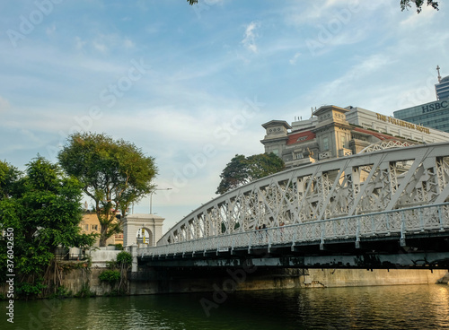 Cavenagh Bridge in Singapore. photo