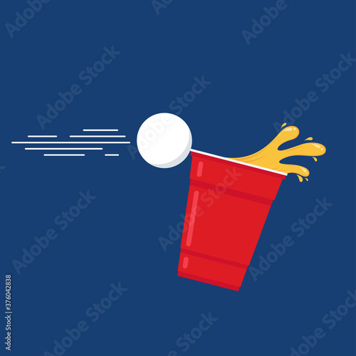 Red beer cup. Cup vector. symbol. free space for text. wallpaper.
