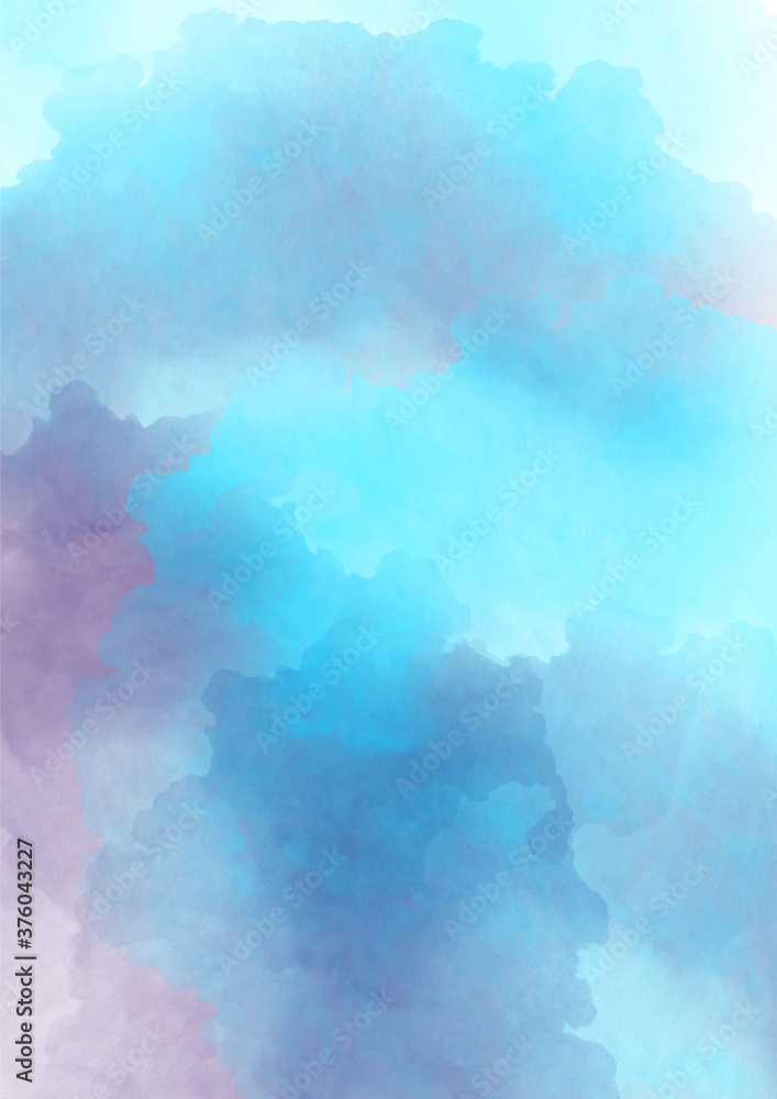 Blue violet hand painted watercolor background