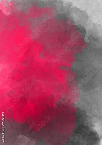 Textural background for creativity. Colorful pink watercolor smoke on a black isolated background. Background from the smoke of vape