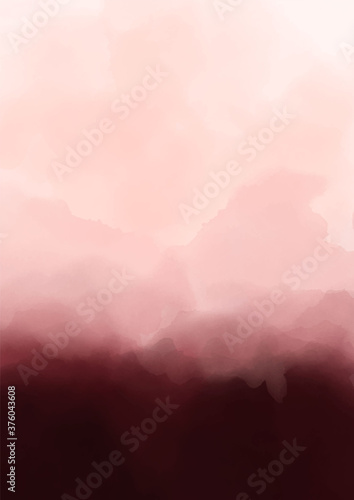 Dark burgundy  wine color watercolor background. Dark red luxury background.