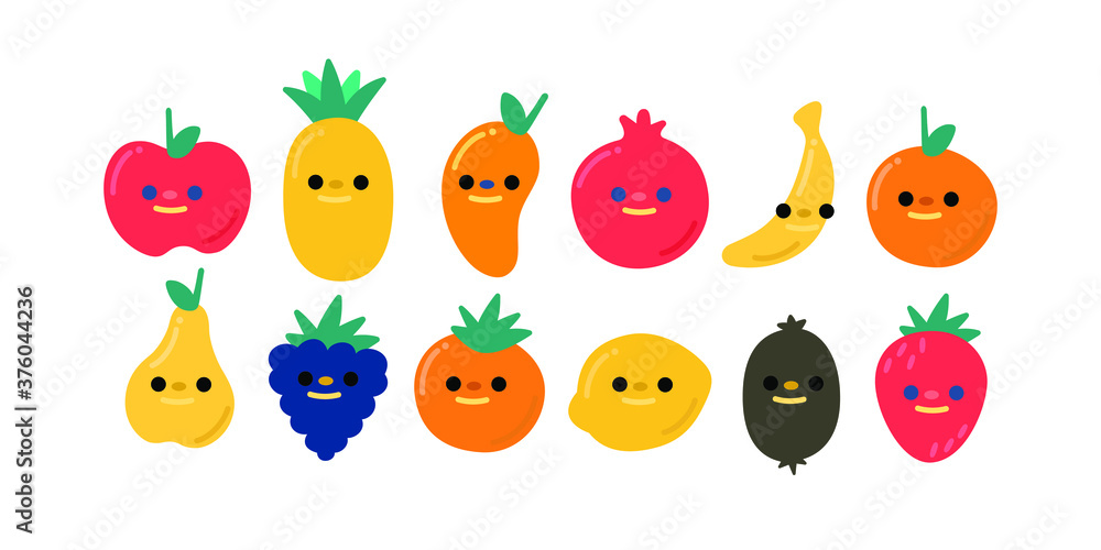 Сollection of fruits. Hand drawn fresh food design elements isolated on white background. Сollection of fruits. Hand drawn fresh food design elements isolated on white background.