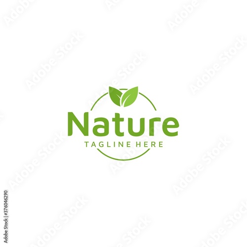 Natural logo leaf in minimal style Vector Business