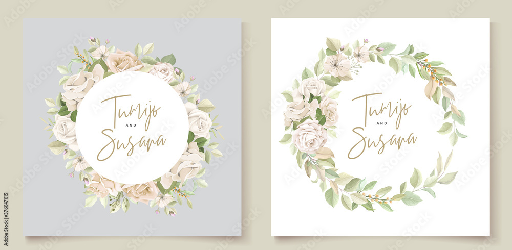 beautiful roses invitation card template