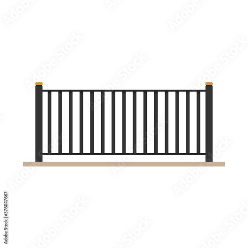 Railing vector. railing on white background. wallpaper. free space for text. © Supakorn