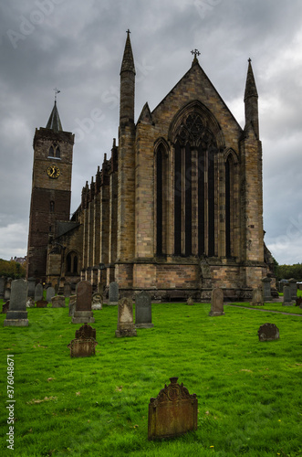 Fotografie Dunblane Cathedral with the churchyard in the foreground, Scotland