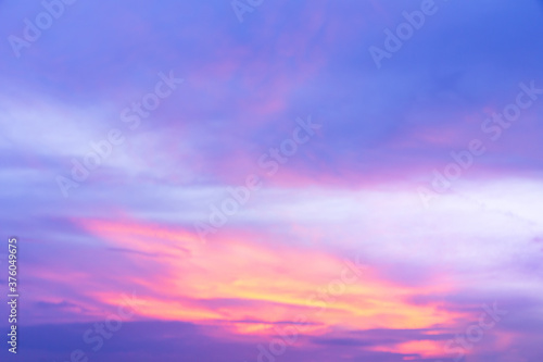 The background of beautiful natural sunsets with cloud © kaewphoto