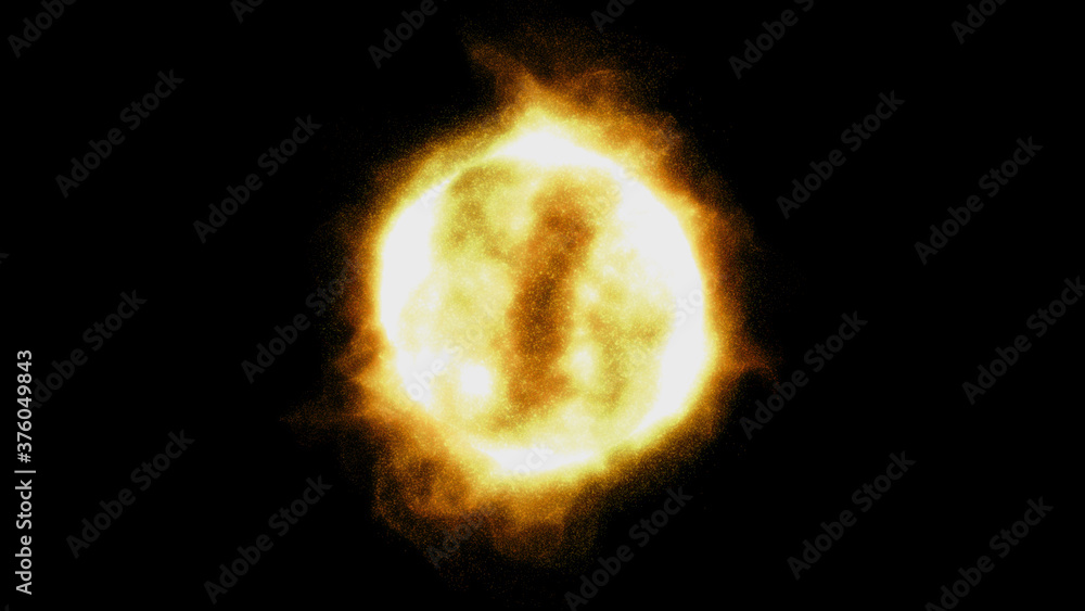Naklejka premium Abstract particles sun solar flare particles