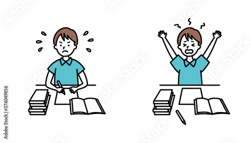 必死に勉強する男の子A