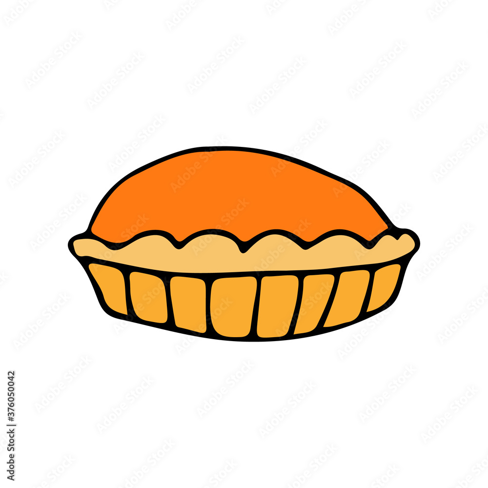 Flat apple pie icon in vector. Apple pie illustration in vector Flat apple pie icon in vector. Apple pie illustration in vector