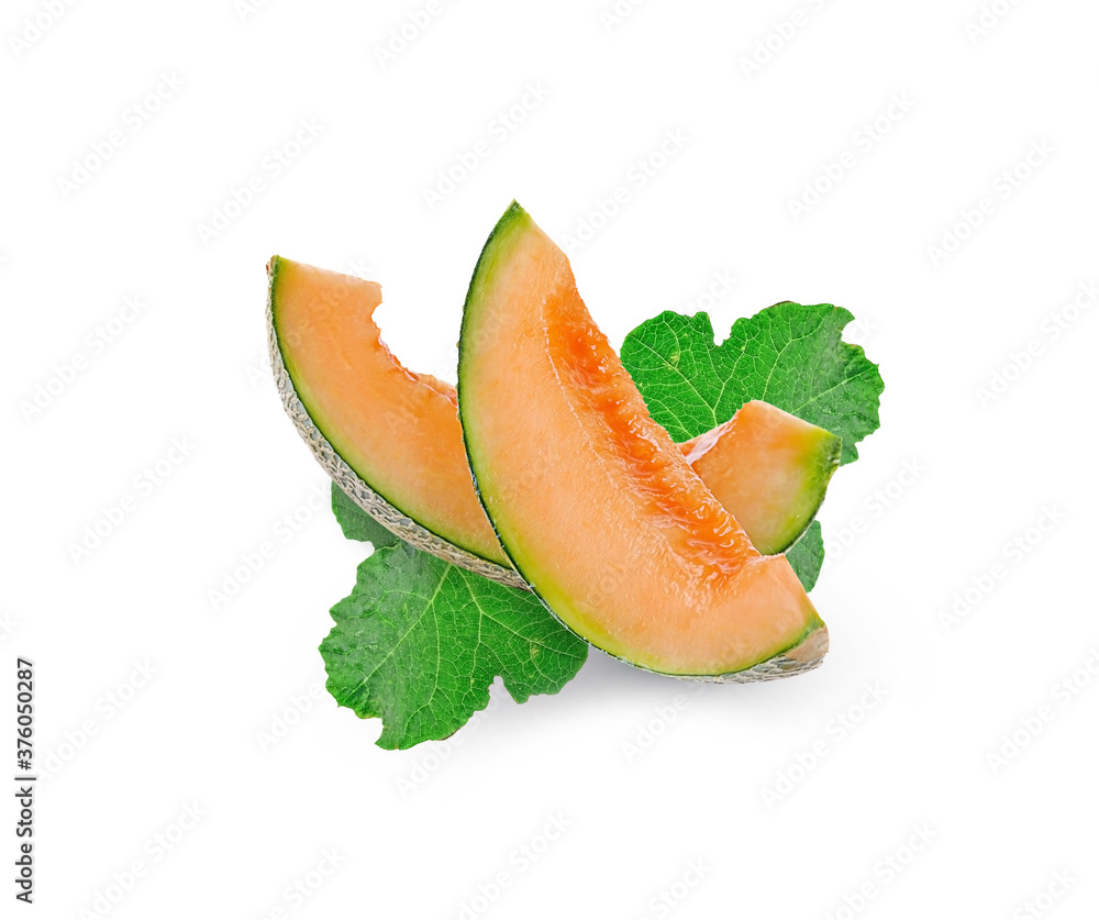 Ripe cantaloupe melon on white background Ripe cantaloupe melon on white background