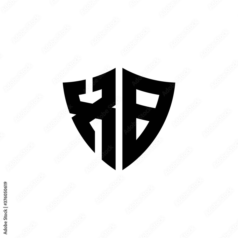 XB monogram logo with shield shape design template XB monogram logo with shield shape design template
