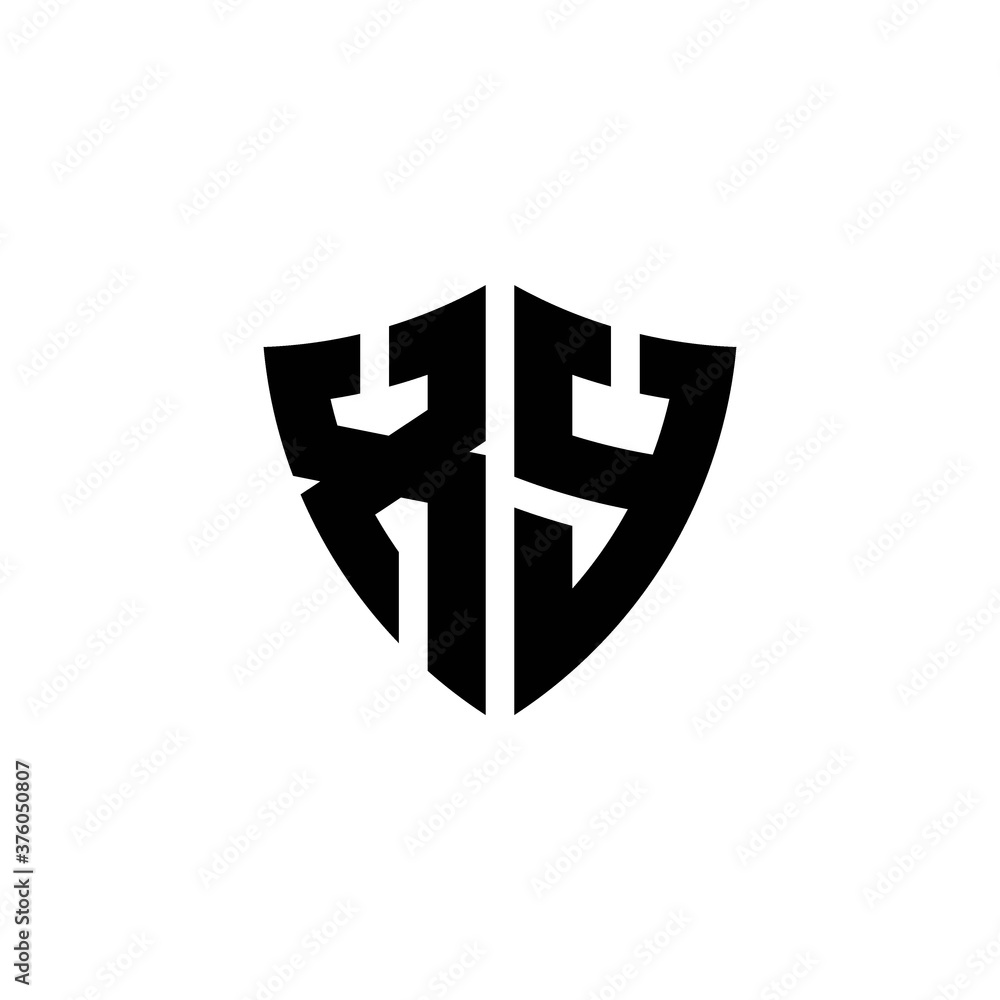 Obraz premium XY monogram logo with shield shape design template