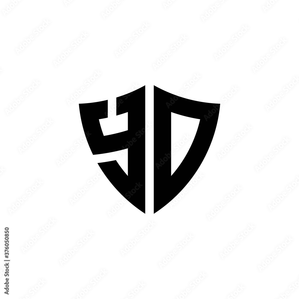YD monogram logo with shield shape design template YD monogram logo with shield shape design template