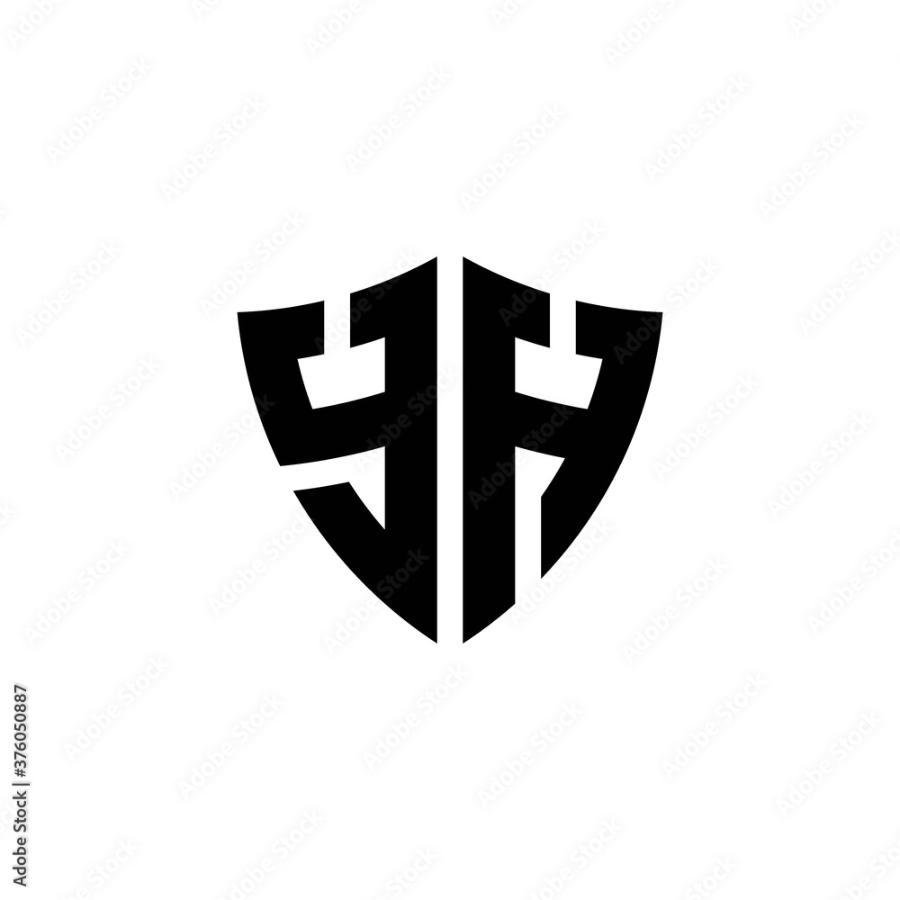 Obraz premium YH monogram logo with shield shape design template