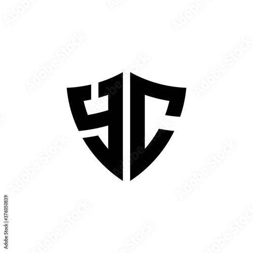 Free Download YC monogram logo with shield shape design template - GFXLoad