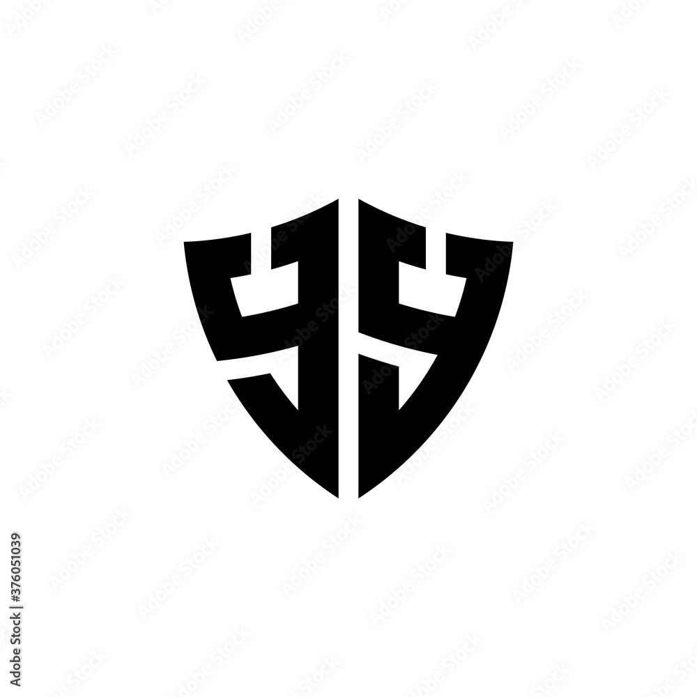 Obraz premium YY monogram logo with shield shape design template
