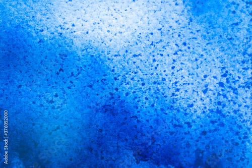  Blue watercolor abstract background on White paper texture