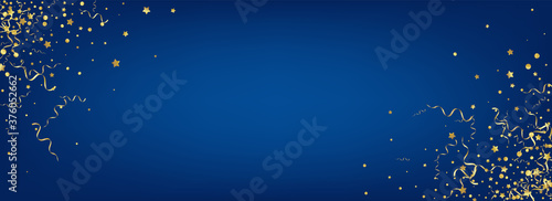 Gold Star Isolated Vector Panoramic Blue 