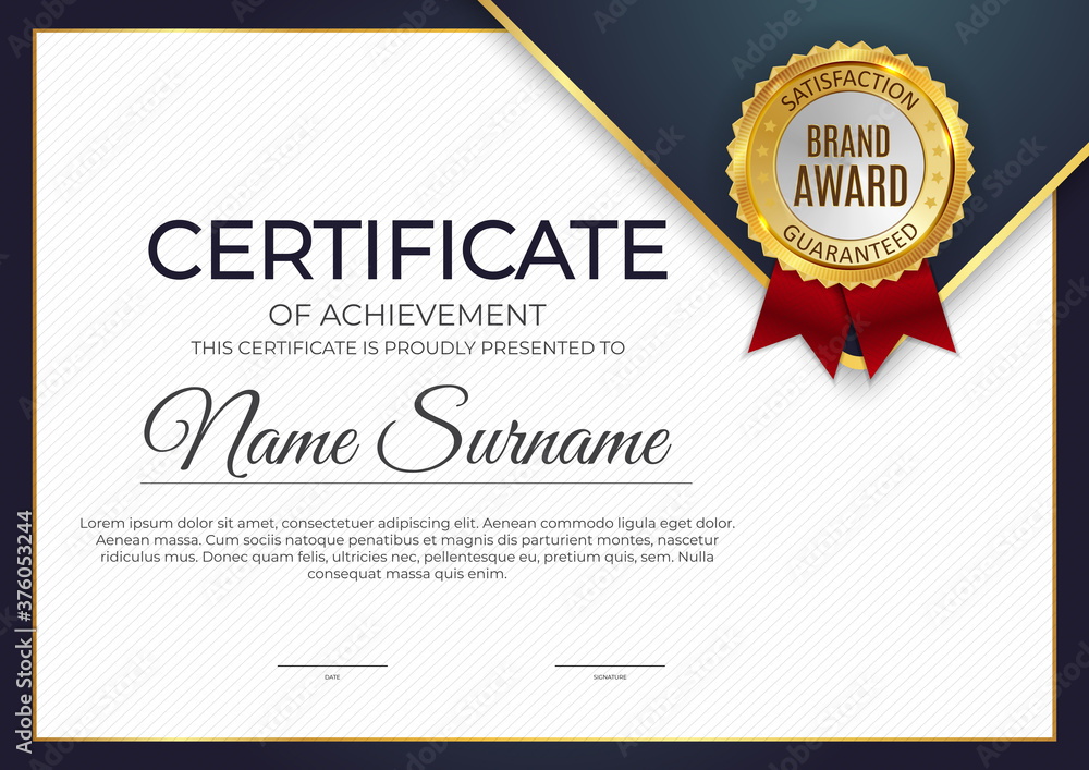 Fototapeta premium Certificate, diploma template of background. Vector illustration