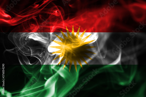  Kurdistan smoke flag, Iraq dependent territory flag photo