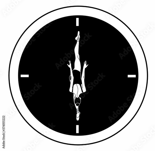 Surreal image of a ballerina in a watch