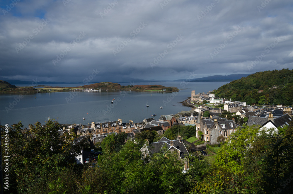 The port of Oban on a cloudy day, Scotland