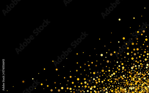 Golden Dot Rich Black Background. Happy Shine 