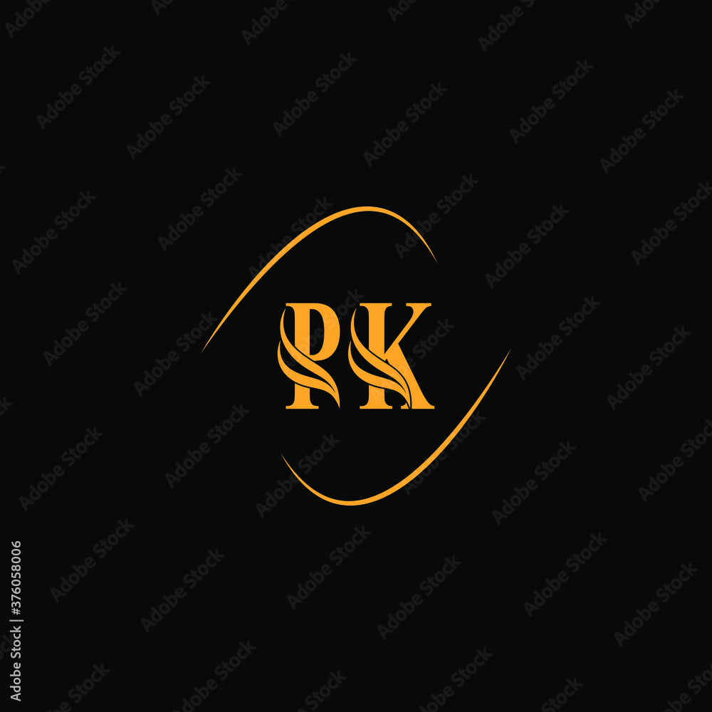 P K joint letter logo abstract design - obrazy, fototapety, plakaty 