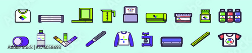 screen printing tools. vector illustration isolated on blue background