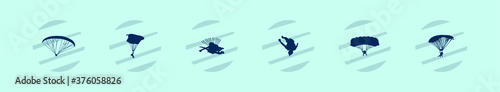 vector illustration of man sky diving design template with various models on blue background