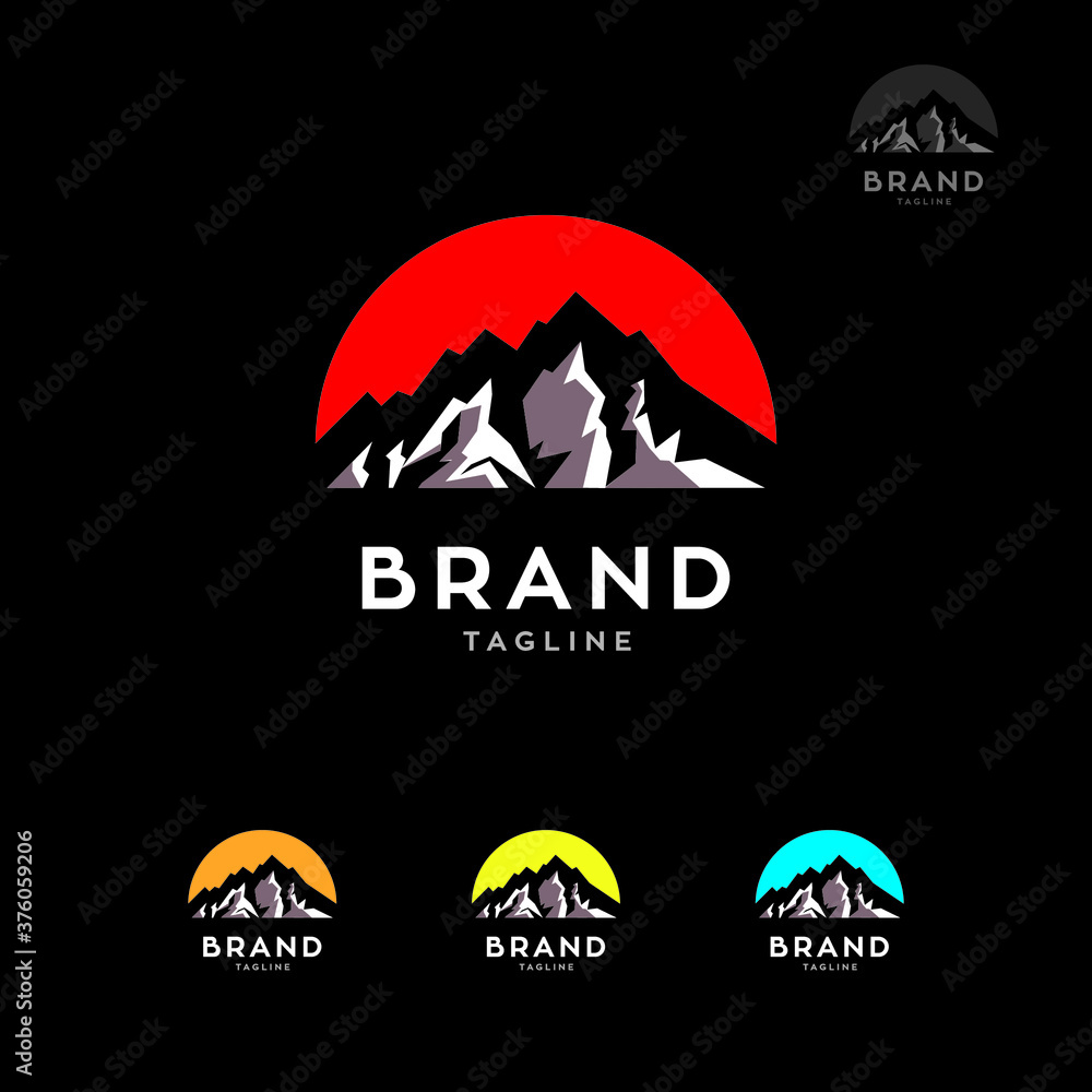 Adventures Rocky Mountains logo vector symbol