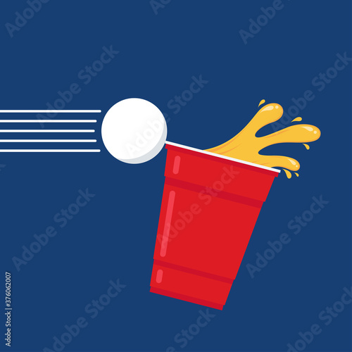 Red beer cup. Cup vector. symbol. free space for text. wallpaper.