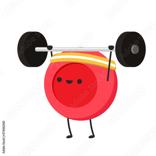 Red blood cell character design. Red blood cell vector. free space for text.