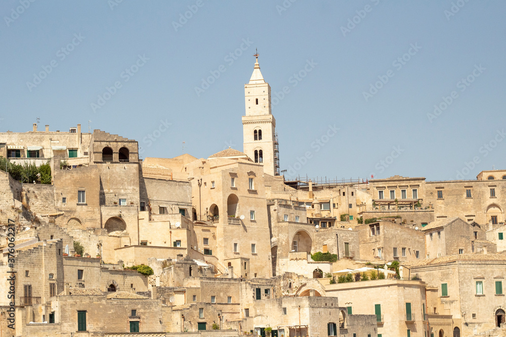 view of the old town of matera italy