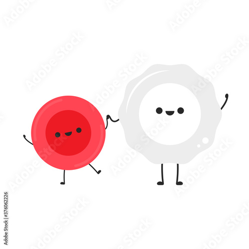 Red and white blood cell character design.