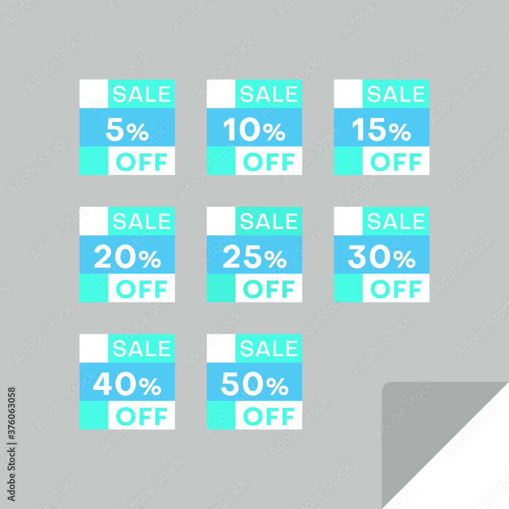 Set of rectangular discount labels. Timeless easy-to-read design.