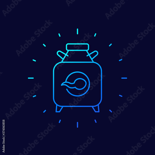 sperm bank, cryobank line icon, vector