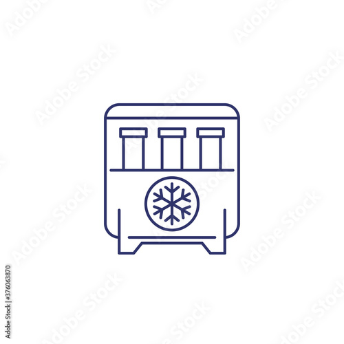 sperm bank, semen samples line icon on white