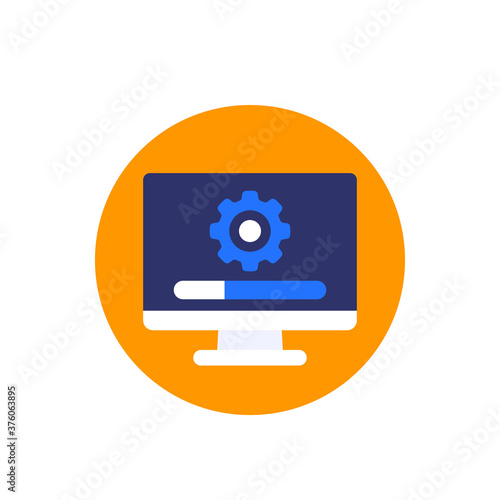update, software upgrade vector flat icon
