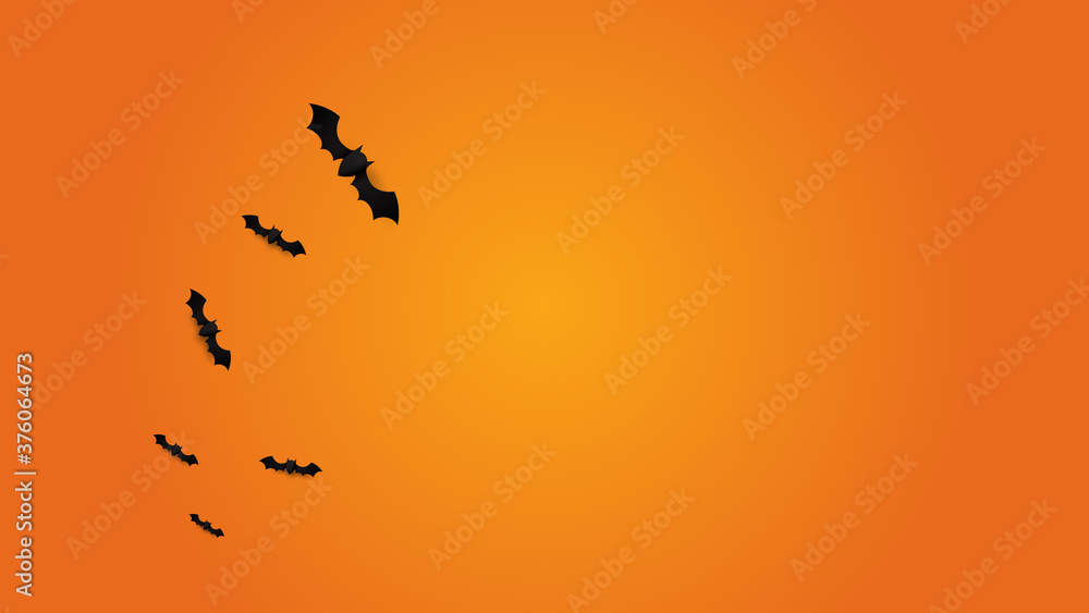 Happy halloween. Cute bats on orange background. Space for your design. Vector illustration Happy halloween. Cute bats on orange background. Space for your design. Vector illustration