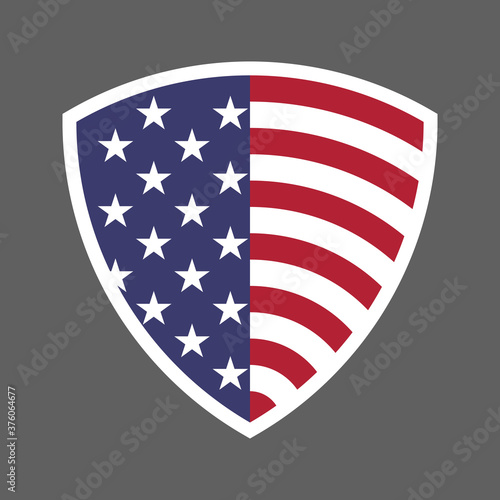 United States of America USA flag shield icon logo vector illustration. Independence Day. 4th of July. Presidential Election